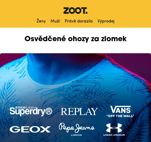 ZOOT: Under Armour, Replay, VANS ve výprodeji – červen 2026 | Nuslet.cz