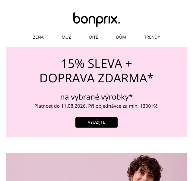 Bonprix: 15% sleva + doprava zdarma – Srpen 2026