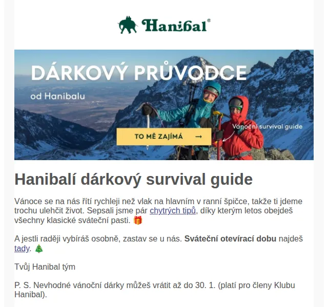 Hanibal.cz: Vánoční tipy na dárky – červenec 2026 | Nuslet.cz