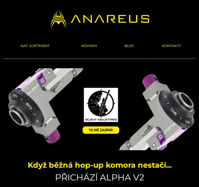 ANAREUS: Silent Industries ALPHA hop-up komora – červen 2026 | Nuslet.cz