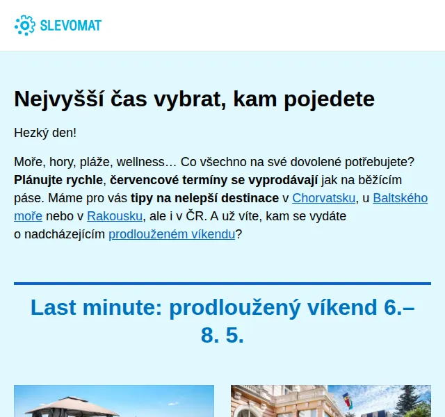 Slevomat: dovolená v Chorvatsku od 3 699 Kč – červenec 2026 | Nuslet.cz