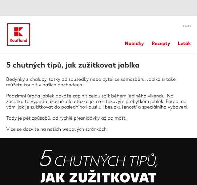 Kaufland: 5 způsobů zpracování jablek – září 2026