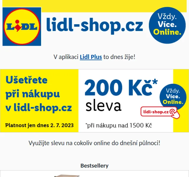 Lidl: Sleva 200 Kč s aplikací Lidl Plus – červen 2026 | Nuslet.cz