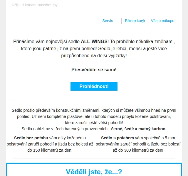 czbikero: Sedlo ALL-WINGS – červenec 2026 | Nuslet.cz