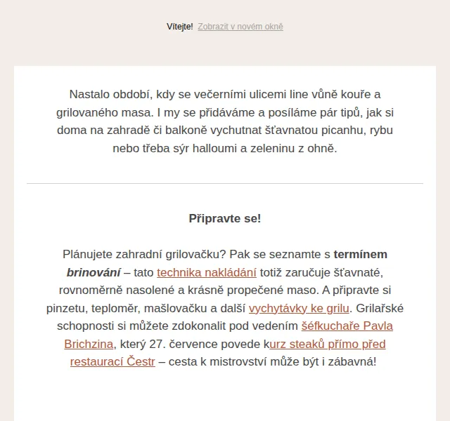 Jídlo a radost: Grilovačky s tipy na maso, ryby a sýry – červen 2026 | Nuslet.cz