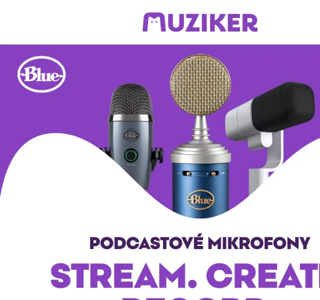 Muziker: Mikrofony Blue na podcasty až 8 290 Kč – červen 2026 | Nuslet.cz
