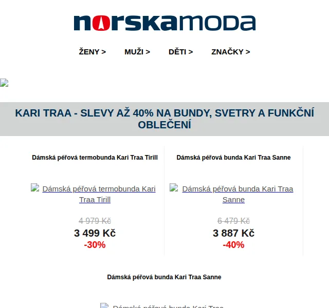Norskamoda: Kari Traa slevy až 40 % – červen 2026 | Nuslet.cz