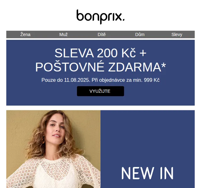 bonprix: Sleva 200 Kč + Poštovné zdarma – červen 2026 | Nuslet.cz