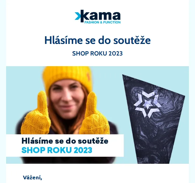 KAMA: Podpořte nás v SHOP ROKU 2023 – červenec 2026 | Nuslet.cz