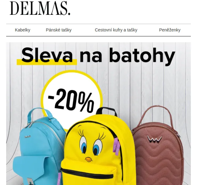 Delmas: 20% sleva na batohy Samsonite, American Tourister – červen 2026 | Nuslet.cz