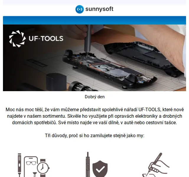 Sunnysoft: UF-TOOLS nářadí se slevou až 16 % – červenec 2026 | Nuslet.cz