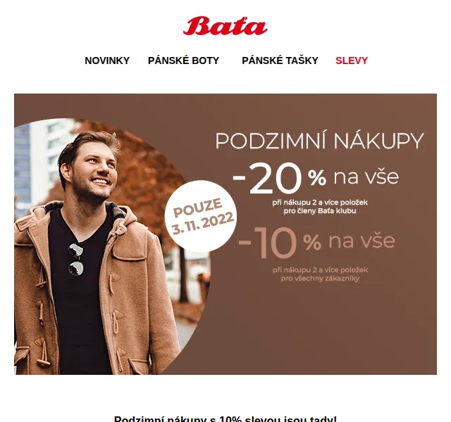 Baťa: Podzimní nákupy s až 20% slevou – červen 2026 | Nuslet.cz