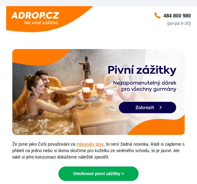 Adrop: Zážitky s pivem – degustace, lázně, kurzy za 329–4 800 Kč – červen 2026 | Nuslet.cz