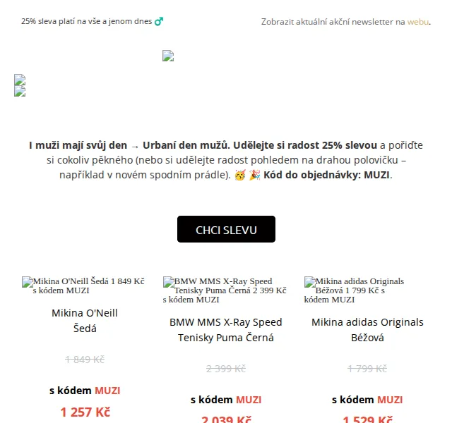 UrbanStore: Urban den mužů s 25% slevou – červen 2026 | Nuslet.cz