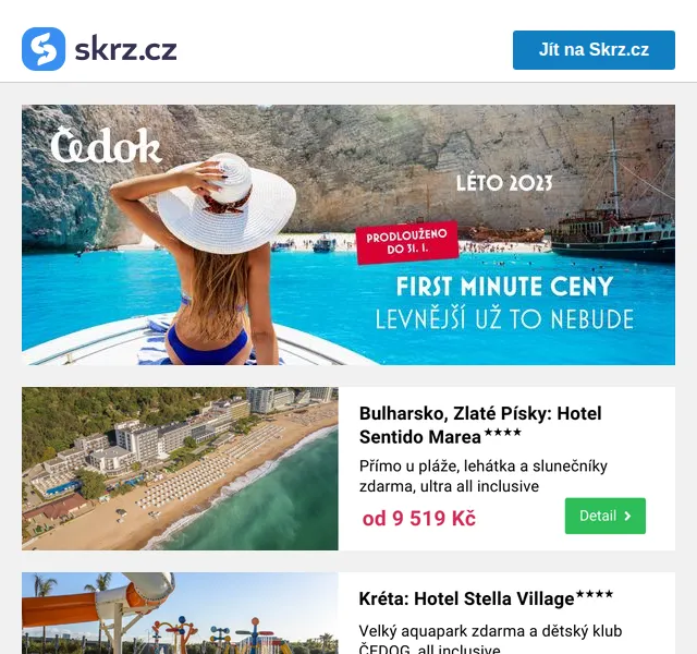 Skrz: First minute dovolená – Bulharsko ultra all inclusive od 9 519 Kč – červen 2026 | Nuslet.cz
