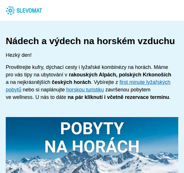 Slevomat: Alpské lyžařské pobyty first minute – červen 2026 | Nuslet.cz