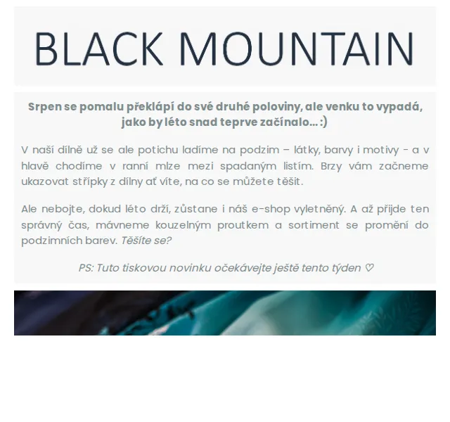 Black Mountain: 20% sleva na trička + nové šaty – červenec 2026 | Nuslet.cz