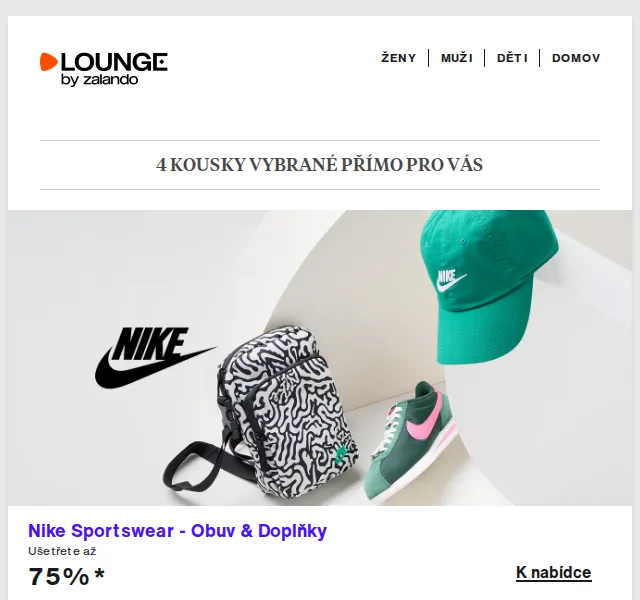 Lounge by Zalando: Nike Sportswear & Triumph – slevy až 75 % – červen 2026 | Nuslet.cz