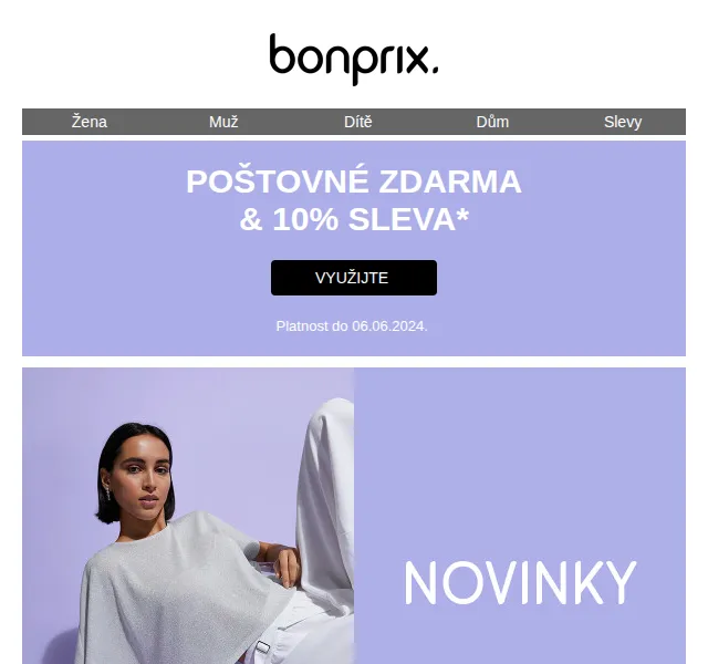 bonprix: 10% sleva a poštovné zdarma na módu – červen 2026 | Nuslet.cz