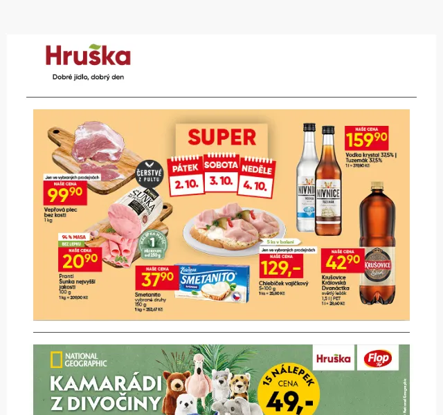 Hruška: Smetanito 37,90 Kč, smetana 12 % – říjen 2026