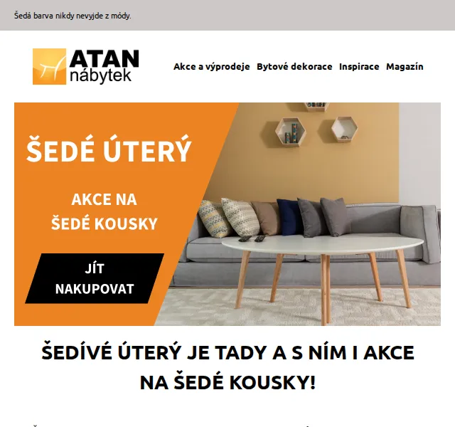 ATAN nábytek: Šedé kousky od 95 Kč – červen 2026 | Nuslet.cz