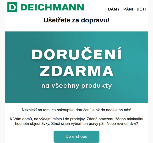 Deichmann: Doručení za 0 Kč – červen 2026 | Nuslet.cz