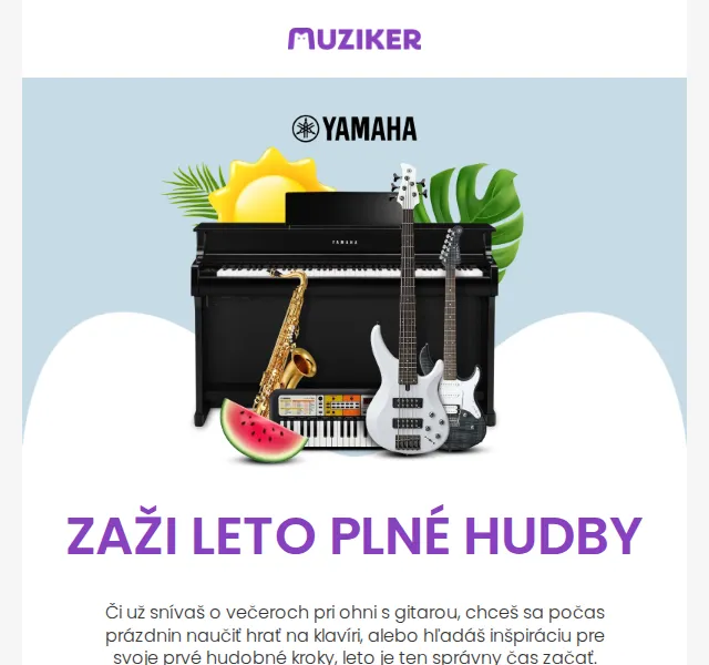 Muziker: Sleva 15 % na Yamaha – červenec 2026 | Nuslet.cz