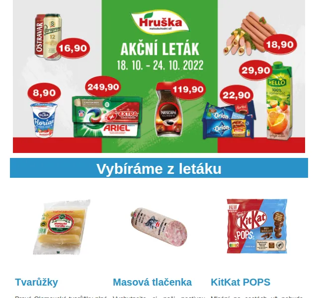 Váš HRUŠKA tým: Tvarůžky a KitKat POPS od 19,90 Kč – říjen 2022 | Nuslet.cz