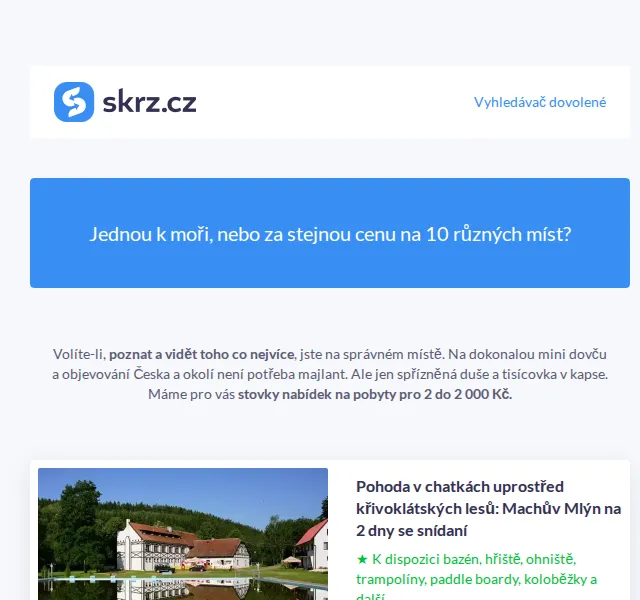 Vánoce na Skrz: Pobyty pro 2 do 2 000 Kč – červen 2026 | Nuslet.cz