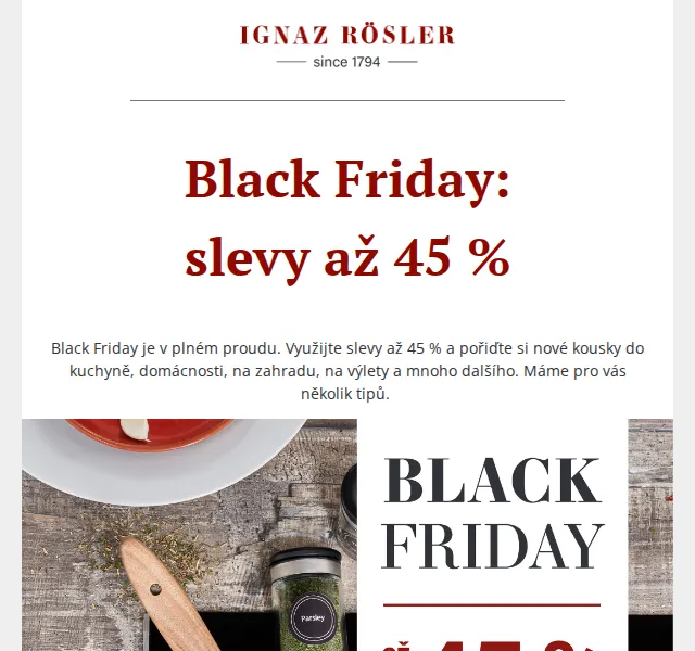 Ignazrosler.cz: Black Friday slevy až 45 % – červen 2026 | Nuslet.cz