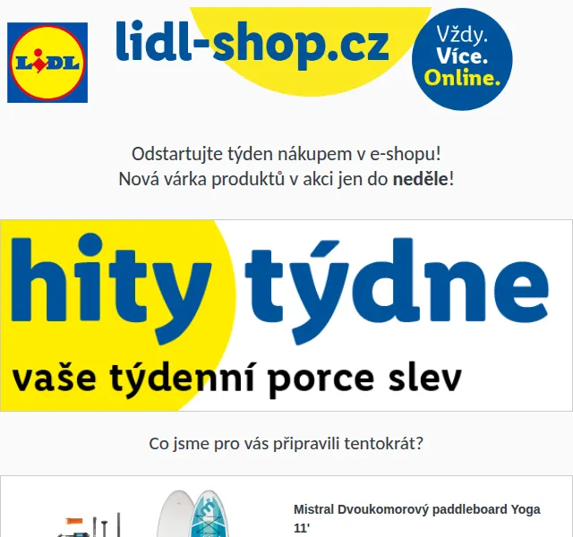 Lidl: Paddleboard Yoga 11' a akce – červenec 2022 | Nuslet.cz