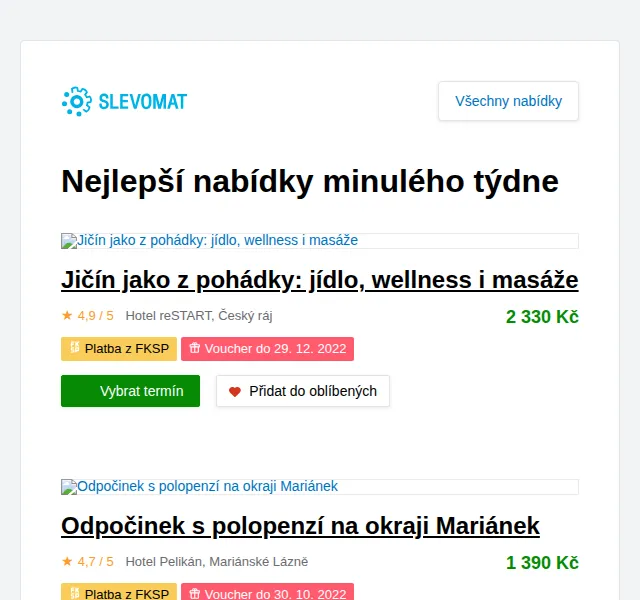 Slevomat: Wellness pobyty od 1 390 Kč – červenec 2026 | Nuslet.cz
