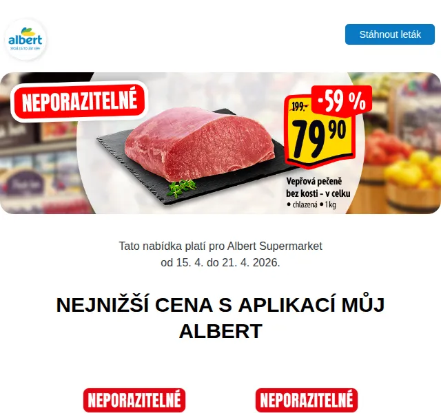 Albert: Eduscho 299 Kč/kg, vejce, smetana – duben 2026