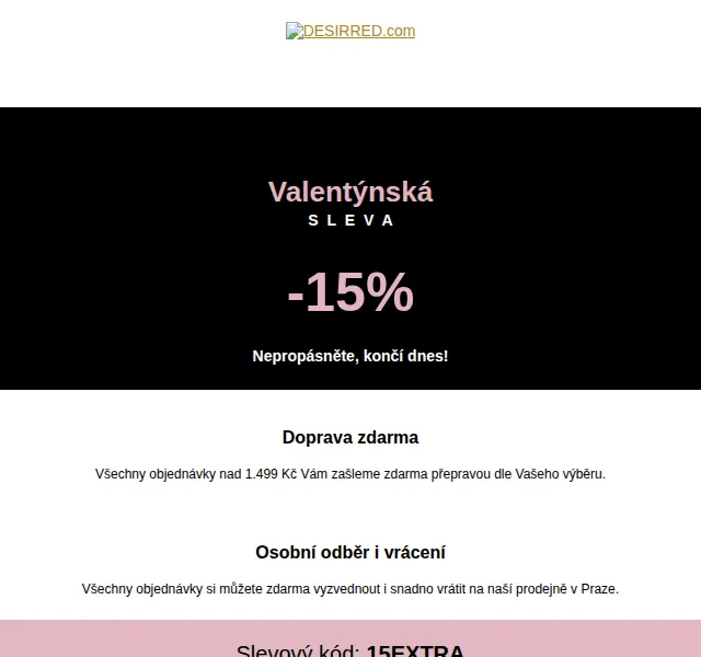 DESIRRED: Valentýnská sleva -15 % na novinky – červen 2026 | Nuslet.cz
