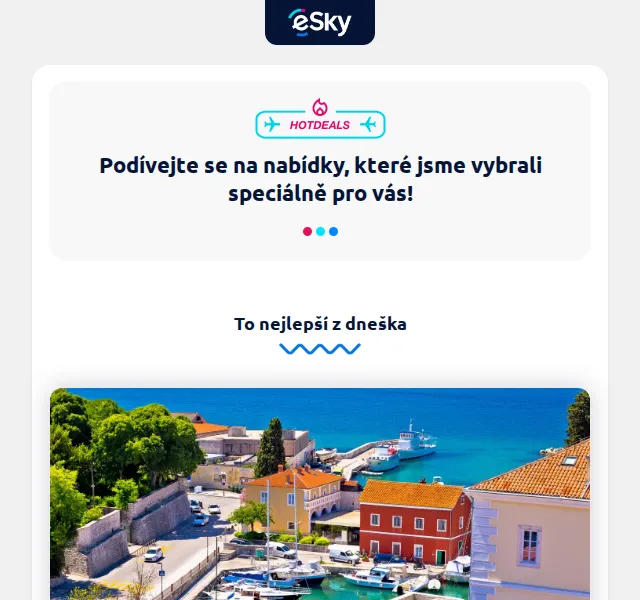 eSky.cz: Zadar od 1048 Kč, Milán od 1087 Kč – červen 2026 | Nuslet.cz