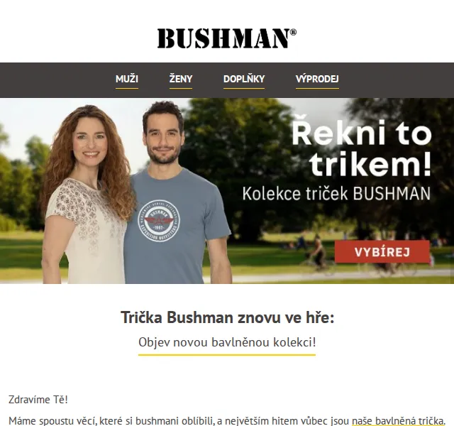 BUSHMAN: Nová kolekce triček – červen 2026 | Nuslet.cz
