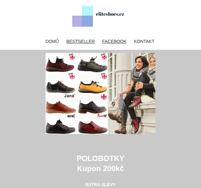Eliteshoes: Extra sleva 200 Kč a výprodej až 54 % – červen 2026 | Nuslet.cz