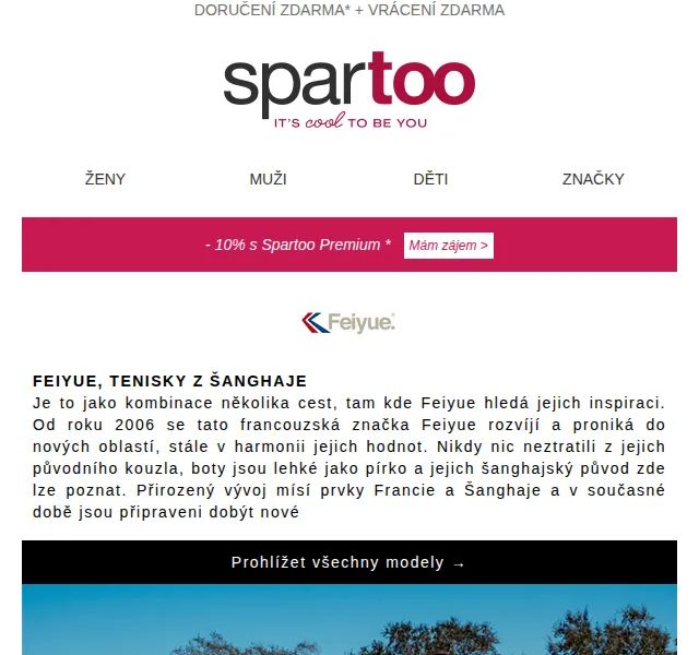 Spartoo.cz: Doručení zdarma Feiyue, Replay, Selected, Geox, Columbia, Tommy Hilfiger, Lacoste, Levi's – červen 2026 | Nuslet.cz