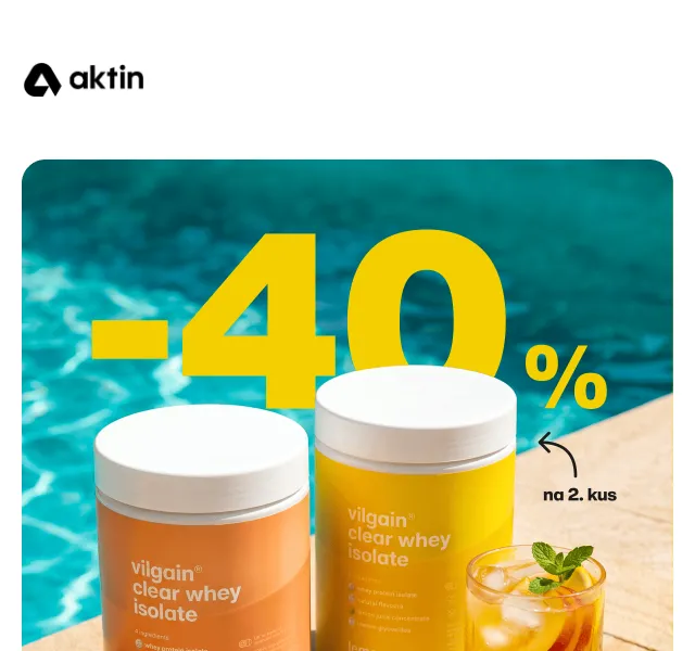 Aktin: doprava zdarma + Clear Whey 40 % – květen 2026