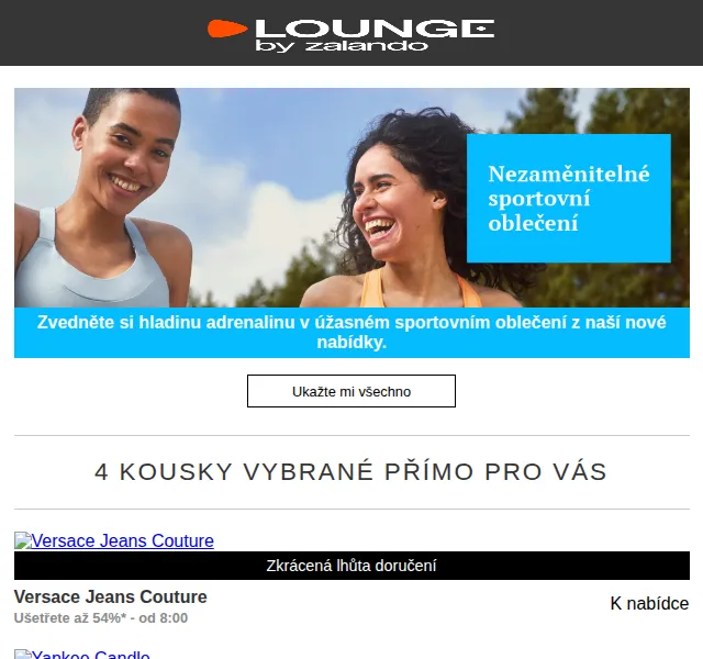 Lounge by Zalando: Versace Jeans Couture, Yankee Candle, Inuovo – červen 2026 | Nuslet.cz
