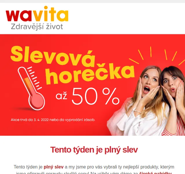 Wavita: doplňky stravy až -50 % – červen 2026 | Nuslet.cz