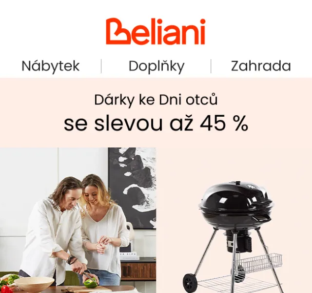 Beliani.cz: Až 45% slevy na dárky ke Dni otců – květen 2026