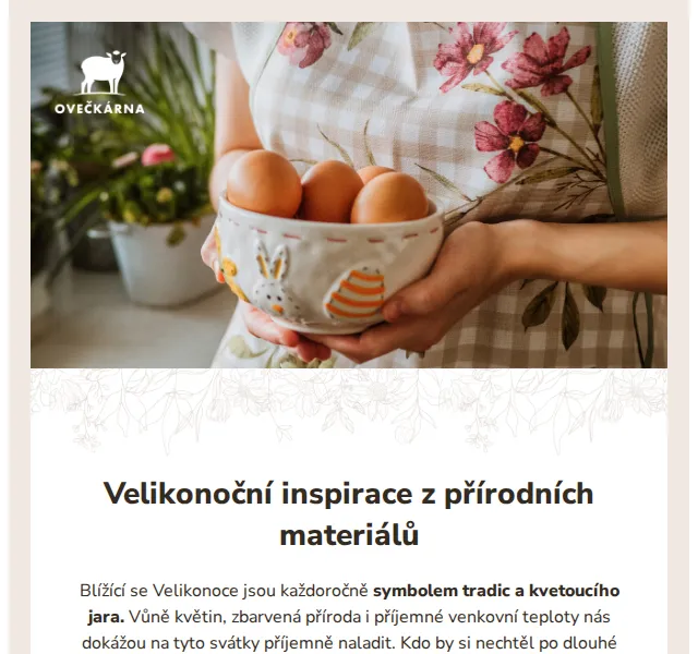 Ovečkárna: Velikonoční inspirace z přírodních materiálů – červenec 2026 | Nuslet.cz