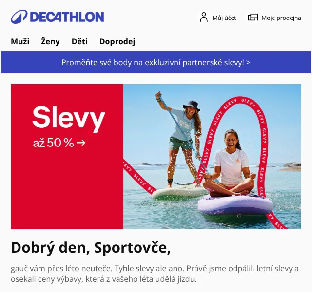 Decathlon: Letní slevy až 30 % na stan, paddleboard, kolo – červenec 2026 | Nuslet.cz