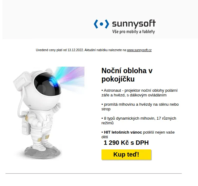 Sunnysoft: Dětský projektor, mlýnek, masážní pistole – prosinec 2022 | Nuslet.cz