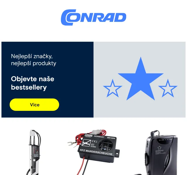 Conrad Electronic: VOLTCRAFT zkoušečka -35 %, kazetový Walkman – červen 2026 | Nuslet.cz