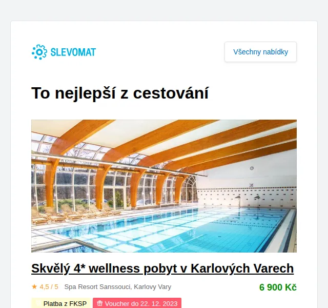 Slevomat: Skvělý 4* wellness pobyt v Karlových Varech – červen 2026 | Nuslet.cz