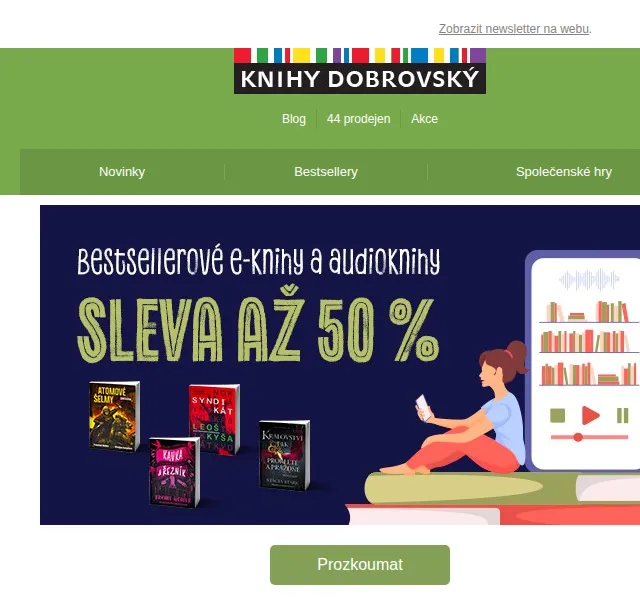 KnihyDobrovsky.cz: Sleva až 50 % na e-knihy a audioknihy – červenec 2026 | Nuslet.cz