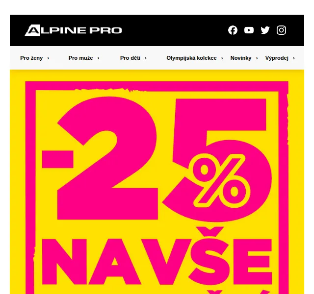 ALPINE PRO: SLEVA 25 % na vše nezlevněné – červen 2026 | Nuslet.cz