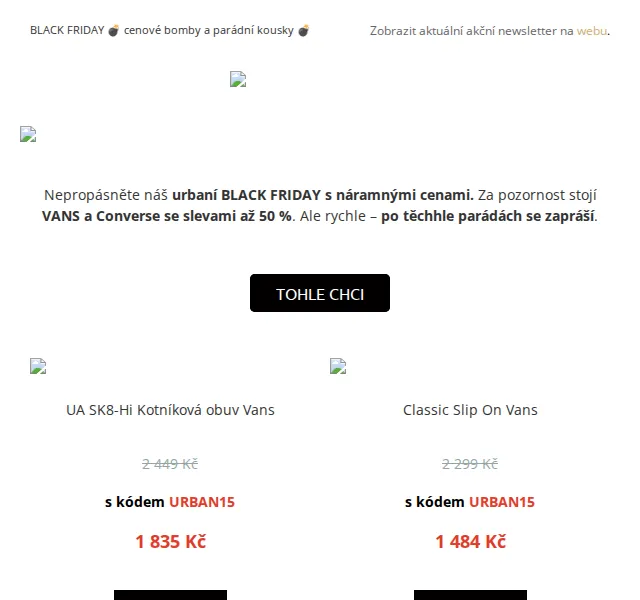 UrbanStore: BLACK FRIDAY – VANS a Converse až 50 % – červen 2026 | Nuslet.cz